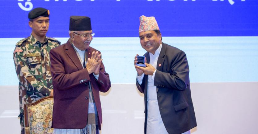 आइएमईका अध्यक्ष ढकाल सम्मानित