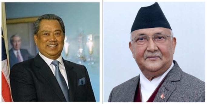 प्रधानमन्त्री ओलीद्वारा मलेसियाका प्रधानमन्त्री मोहम्मद यासिनलाई बधाई