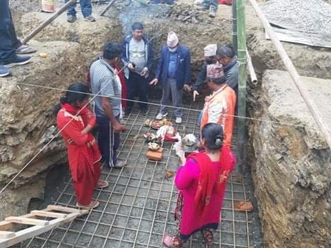 मेलम्ची नगरपालिका–२ को वडा भवन शिलन्यास