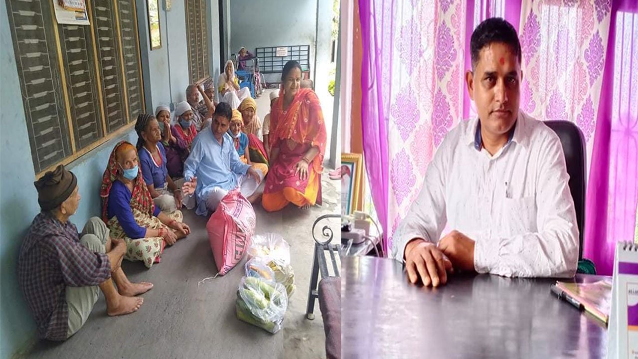 एसियन लाइफ इन्स्योरेन्स महेन्द्रनगर शाखाका प्रबन्धक भट्टले गरे बृद्धाश्रममा खाद्यन्न वितरण