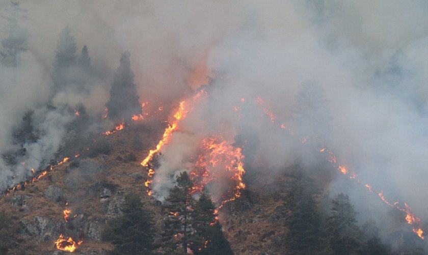 मनाङको ताचैमा लागेको आगो दुई दिनदेखि लगातार प्रयास गर्दा पनि नियन्त्रणमा आउन सकेन
