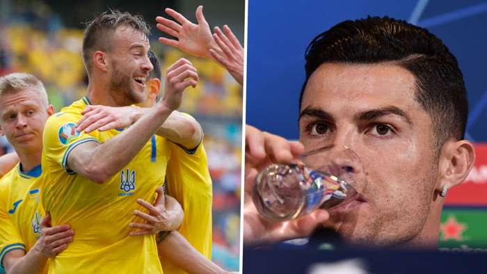 जीतको खुसीमा युक्रेनका कप्तानले उठाए बियरको बोतल