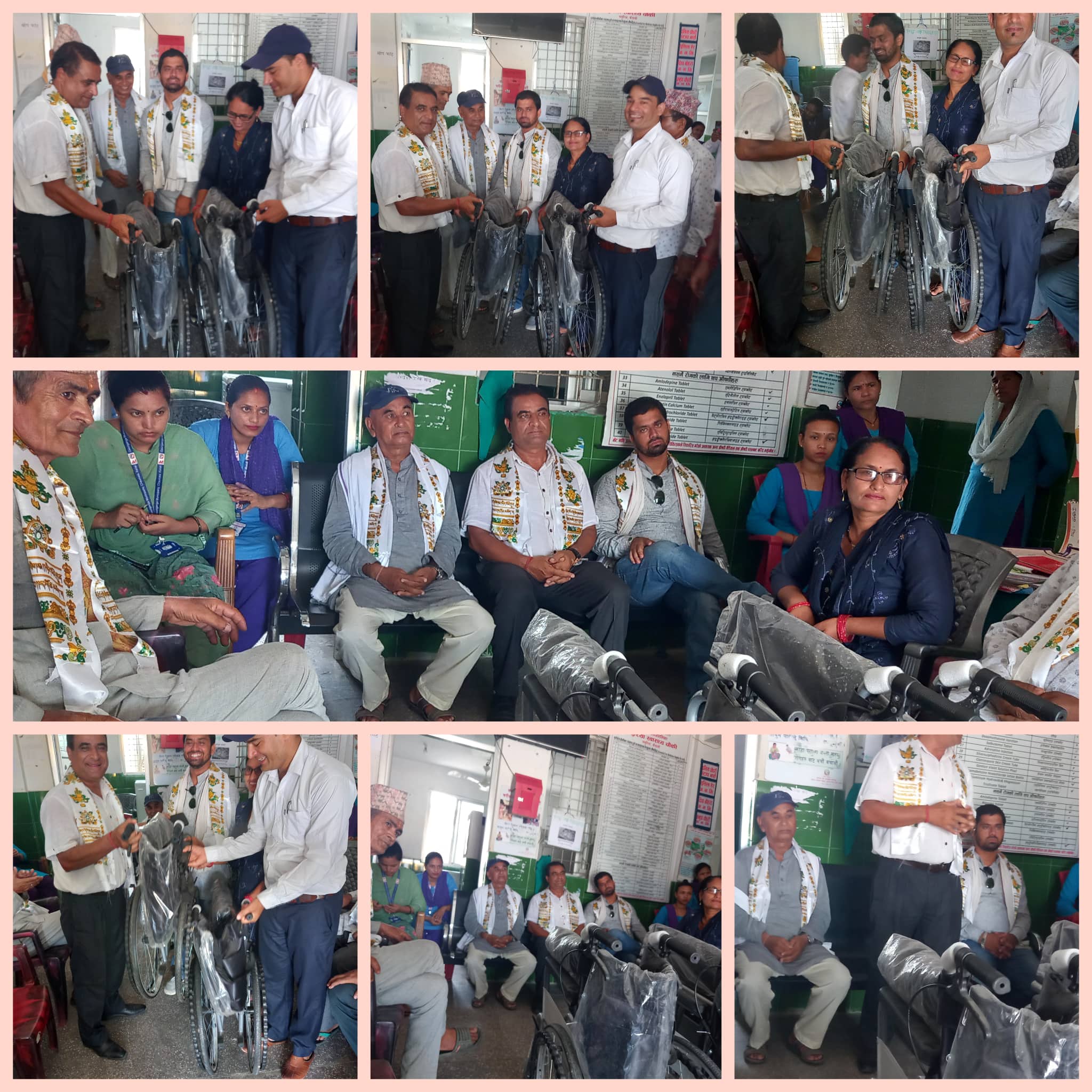 निवर्तमान अध्यक्ष तिवारीको पहल र काँग्रेस नेता जोशीको समन्वयमा मसुरिया स्वास्थ्य चौकीलाई ह्विलचियर हस्तान्तरण