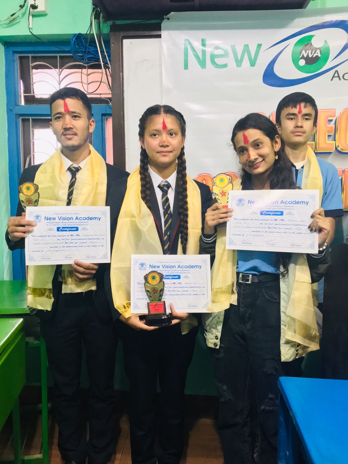 न्यू भीजन एकेडेमीले आयोजना गरेको वक्तृत्वकलामा कल्पना जोशी प्रथम