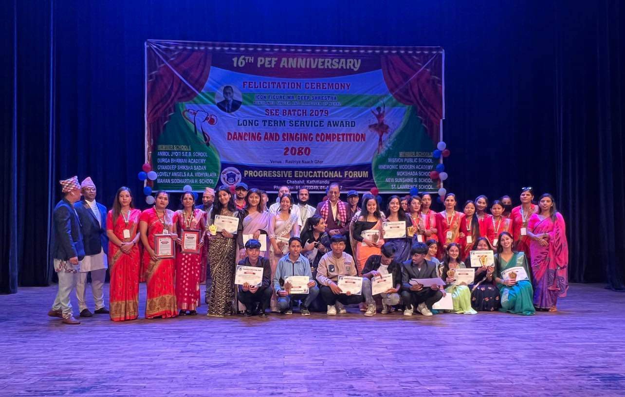 प्रोग्रेसिभ एजुकेशनल फोरमद्वारा बरिष्ठ गायक दीप श्रेष्ठ सम्मानित