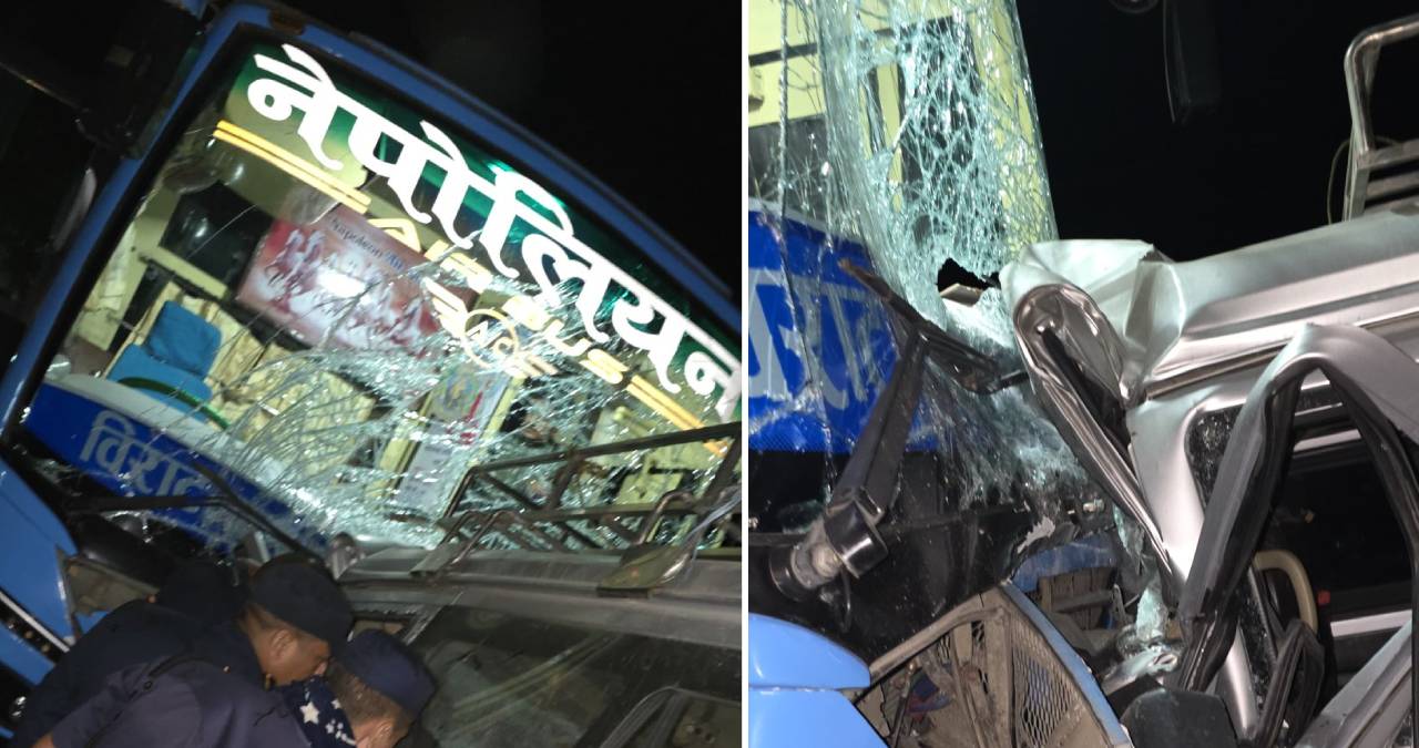 नारायणगढ-मुग्लिङ सडकखण्डमा बस र माइक्रो ठोक्किँदा पाँच जनाको मृत्यु