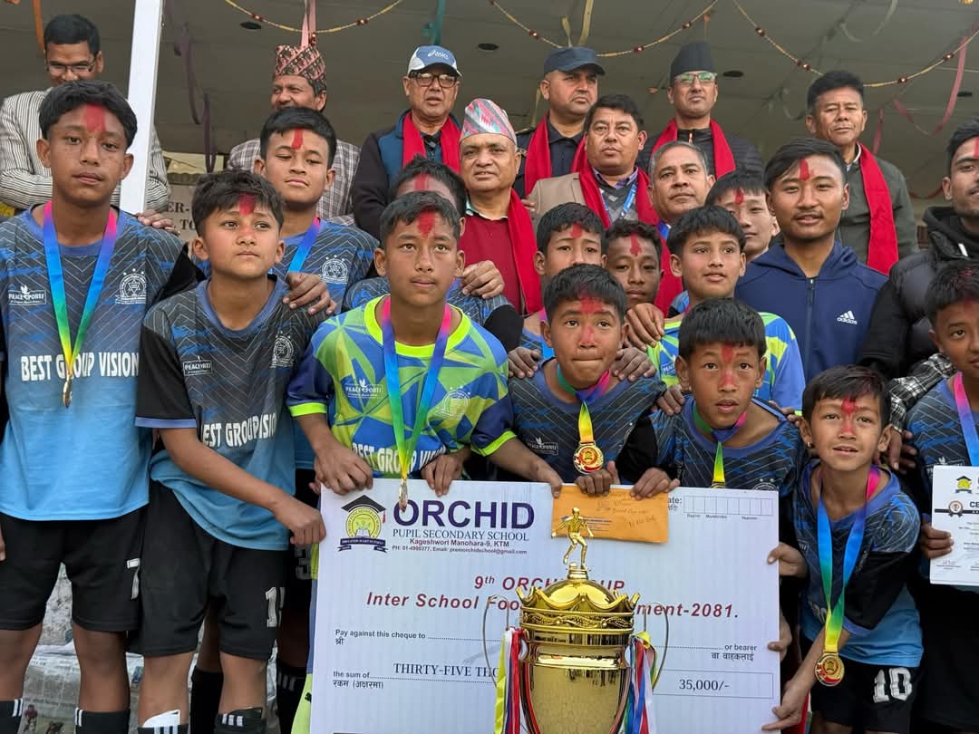 नवौं अर्किड कप जुनियर फुटबल प्रतियोगिता: बेस्ट ग्रुप भिजन च्याम्पियन, हिलारी स्कुल उपविजेता