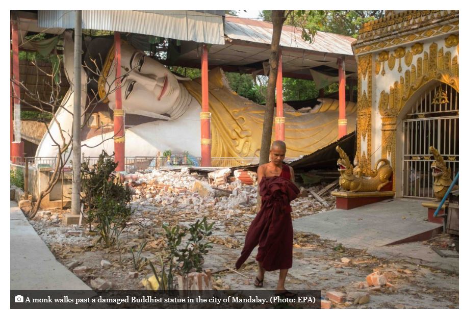 म्यानमार भूकम्पमा ज्यान गुमाउने २८८६ पुगे, ३७३ अझै बेपत्ता