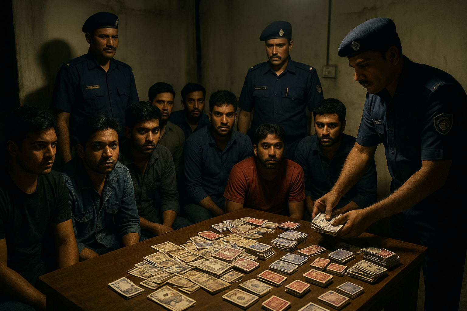 जुवातास खेलिरहेको अवस्थामा ११ जना पक्राउ, ३ लाख ५९ हजार रुपैयाँ नगद र ५८ बुक तास बरामत