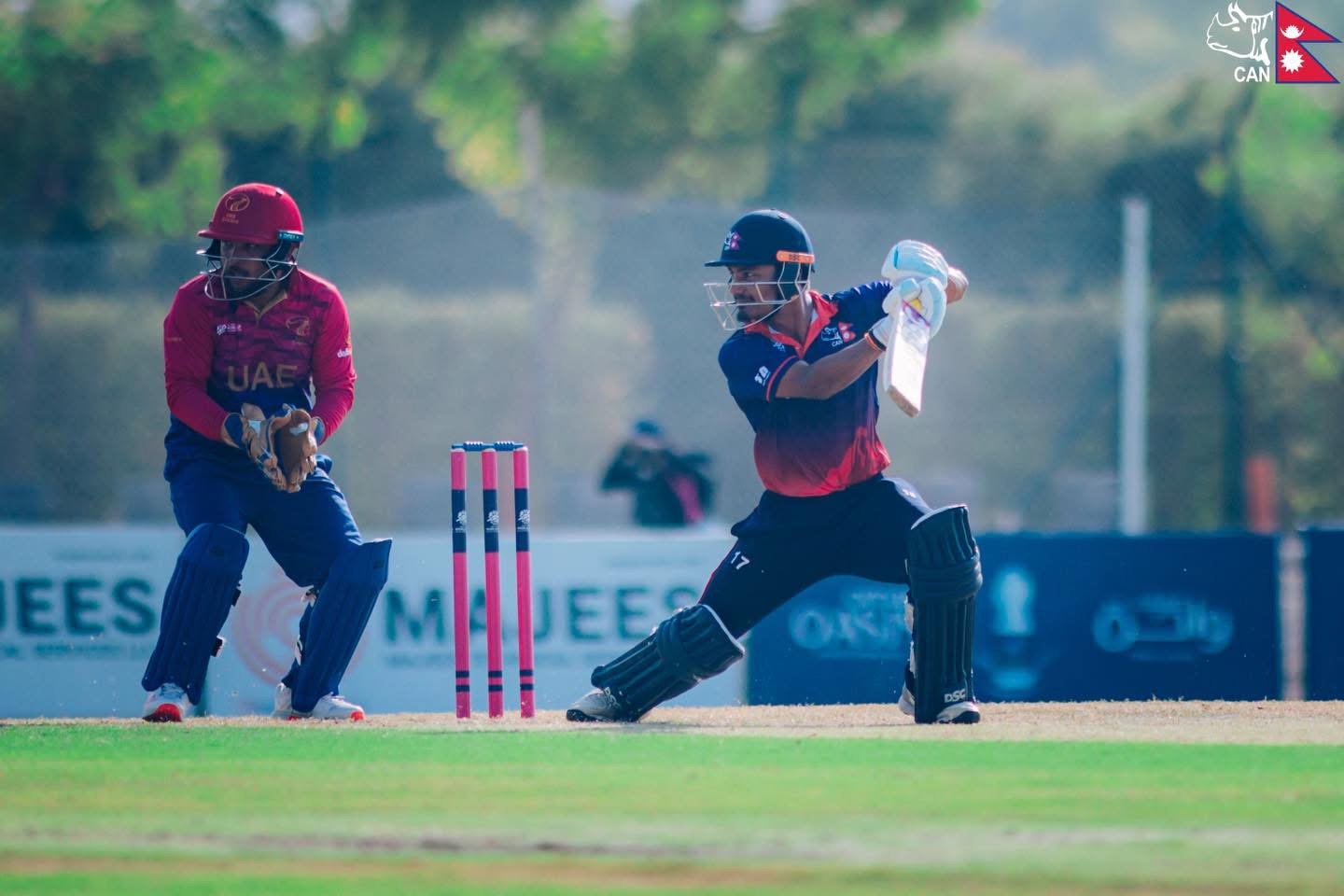 विश्वकप क्रिकेट लिग–२ : नेपाल युएईसँग पाँच विकेटले पराजित