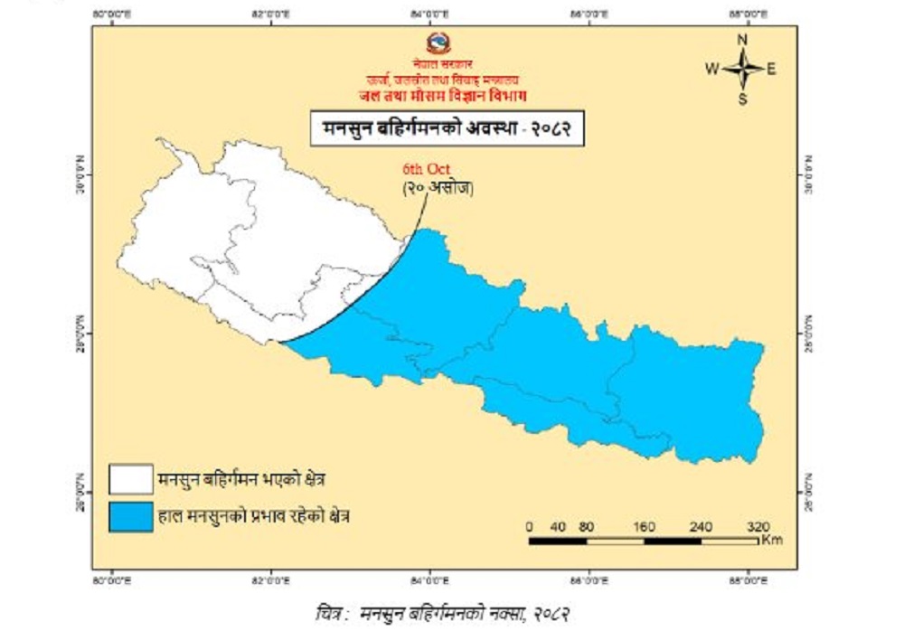 सुदूरपश्चिम, लुम्बिनी र कर्णालीबाट बाहिरियो मनसुन